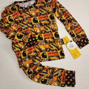 Carhartt Kids Construction Pajama Set - Orange and Black